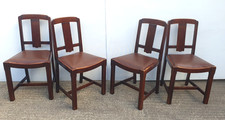 Set Of 4 Good Quality Solid Art Deco , Arts And Crafts Dining Chairs