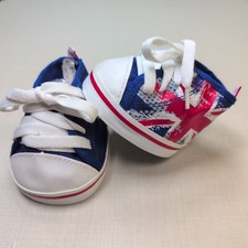 Build-A-Bear Blue Union Jack UK Flag Lace-Up Trainers Shoes