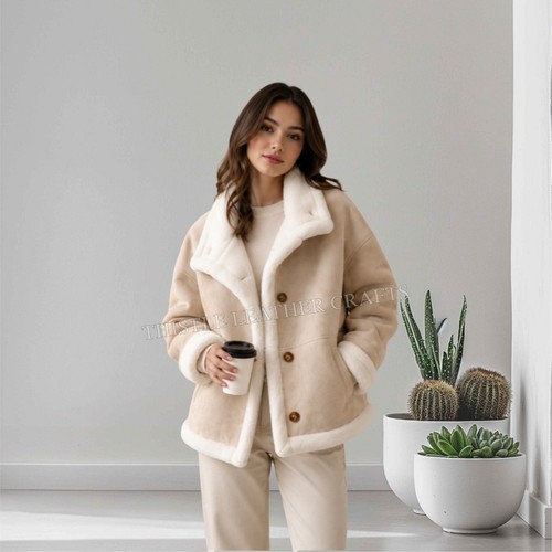 Women shearling suede - suede, jacket