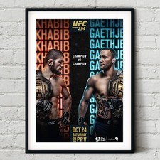 UFC 254 Khabib Nurmagomedov vs. Justin Gaethje Fight Poster Wall Art Print MMA