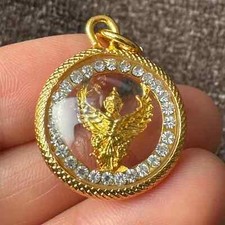 A099 Garuda Golden Pendant Thai Buddha amulet Talisman Empower Wealth