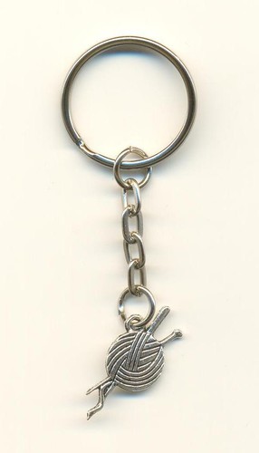 Knitting keyring - keyring.,