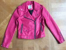 Mango MNG Women's Faux Leather Pink Biker Jacket S New Without Tags