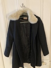 M&S Faux Fur Pea Coat M&S Size