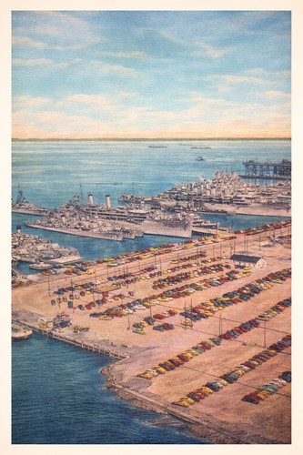 Vintage shipyard cars poster - vintage,