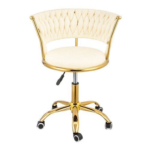 Velvet vanity chair with - with, gold