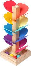 Music Tree Wooden Marble Run, Sound Tree, Colorful Rolling Ball Tower