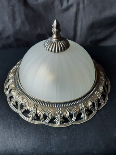 Vintage brass rimmed glass - brass,