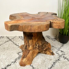 Teak Root Wood Mushroom Coffee Table Round Side End Lamp Table Home Furniture 