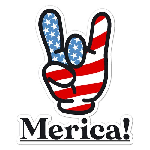 Merica devil horns flag - 'merica,