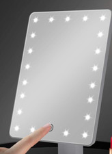 FASCINATE LED Vanity Mirror  21 Lights 10X Magnifier Dimmable 180° Rotate OPENED