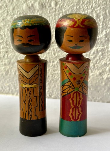 Kokeshi vintage ainu dolls - kokeshi,