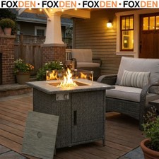 14.5 KW Rattan Gas Fire Pit