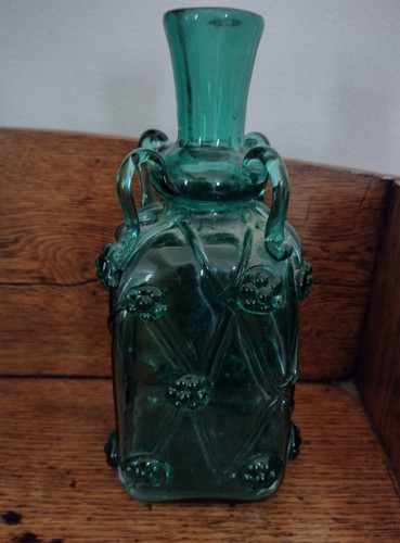 Vintage green glass - glass, decanter