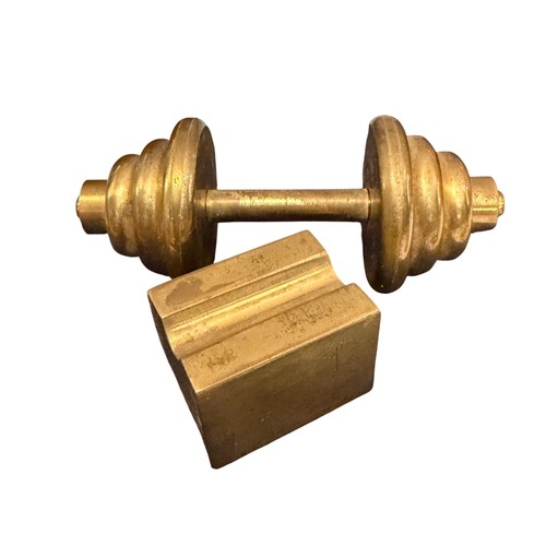 Solid brass dumbell barbell - solid,