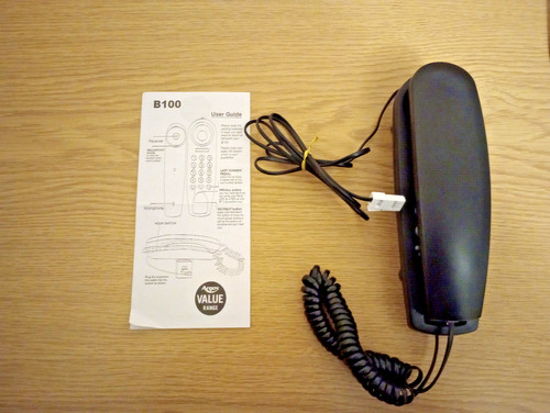 Black slimline corded single - black,