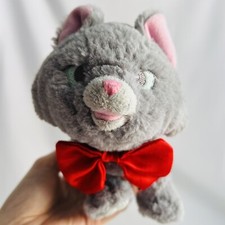 Disney Store The Aristocats Berlioz Grey Kitten Plush Soft Toy Teddy Red Bow Tie