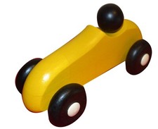Large wooden car yellow - wooden, cm