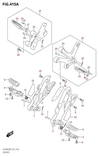 Suzuki genuine footrest rubber - footrest,