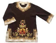 Womens Vintage Japanese Jumper 80s Brown Patterned Retro Indie Boho 8