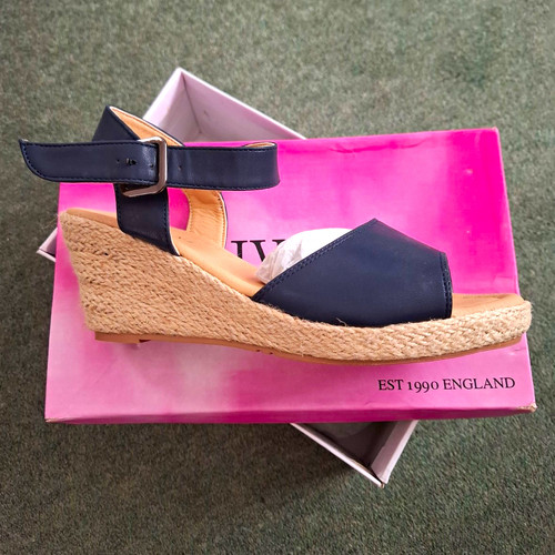 Ajvani navy espadrille wedge - navy,