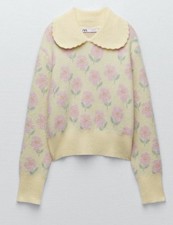ZARA Yellow Floral Knit