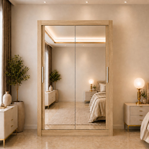 Maple full mirror sliding door - sliding,
