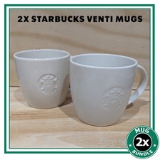 2x Starbucks White Siren Mermaid Instore Venti Coffee Mugs 20oz 569ml PSL