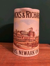 Warwicks & Richardson's Brewers Newark  Beer Ceramic Water Jug Breweriana Pub