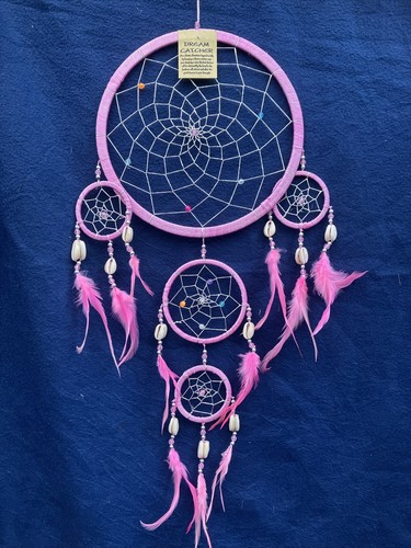 Large pink dreamcatcher - pink, with