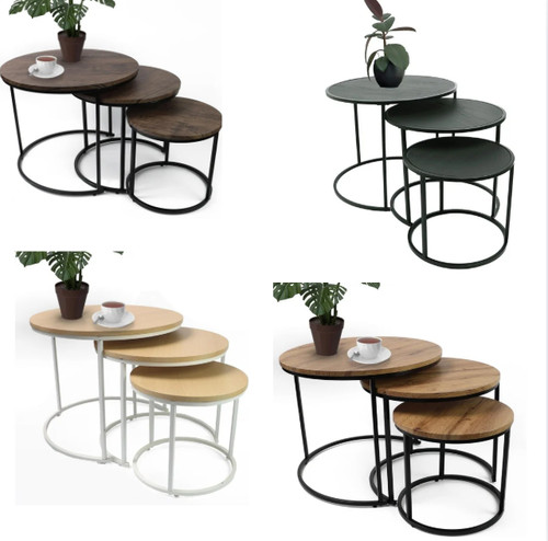 Round nesting set modern - round,