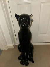 Black Sitting Leopard Ornament