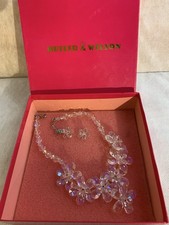 Pretty Butler And Wilson Glass Flower Necklace And Earrings