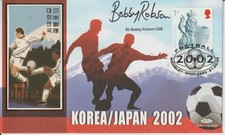 SIR BOBBY ROBSON - SIGNED - 2002 SILK FOOTBALL COVER
