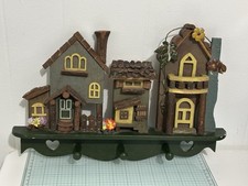 Hobbit Homes Cottagecore 3-Post Rustic Wooden Wall Fairy House Decor 3 Pegs