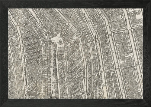 Amsterdam old map framed wall - framed,
