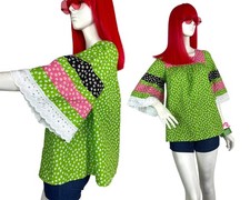 Pia & Paula 1970s vintage cotto tunic smock / blouse / Mod / Hippie / Jeff Banks