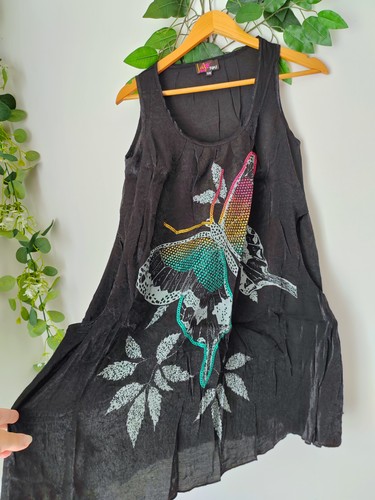 Yumi black butterfly print - black,