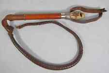 SILVER DOG WHISTLE & WHIP SWAINE ADENEY LONDON 1936 fox hunting riding crop