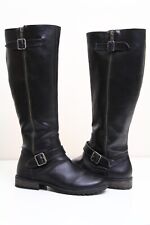 NEW Women's Skechers  Black leather Biker style boots, knee high, UK 6