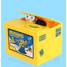 Minion Piggy Bank Automatic Money Coin Steal Electronic Box Plastic Doll Gift UK