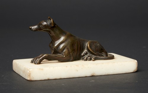 19th century bronze greyhound - century,