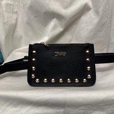 NWT Juicy Couture Vegan Leather Studded Fanny Pack Belt Bag Black 41.5 Inches 