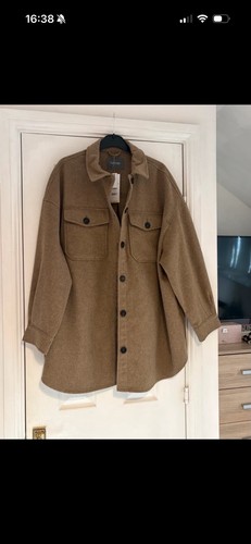 Ladies beige shacket size - size, xl