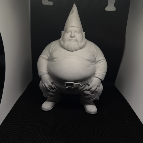 Fat gnome garden statue - gnome,