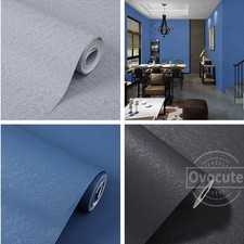 1-6 Rolls Plain Textured Silk Effected Wallpaper Non-Woven Fabric Wallpaper 9.5M