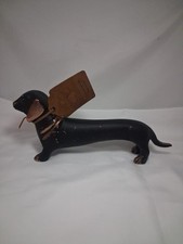 *DACHSHUND DOG* black Metal 9.5 Inch  Long Figurine Ornament Sculpture