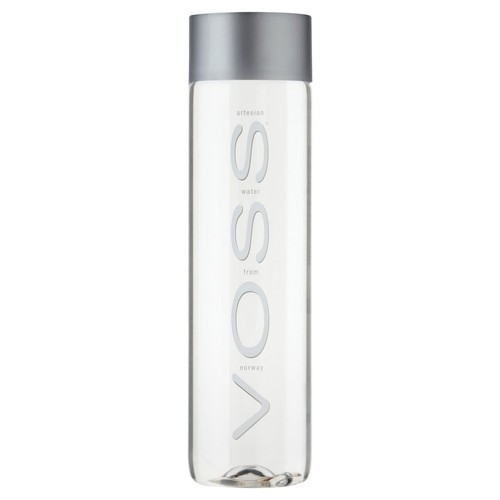 Glass voss water bottle - water,