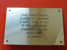 6" X 4" Engraved Solid Brass