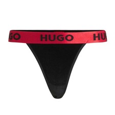 Hugo Womens/Ladies Logo Velvet Stretch Thong  GT7368